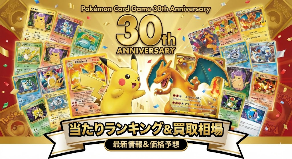 ポケカ30周年『セレブレーションコレクション（CELEBRATION COLLECTION）当たりランキング。買取相場アイキャッチ